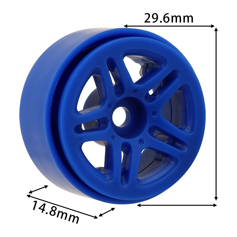 Style M Rubber Off Road Crawler Tire 29.6mm Blue Plastic Wheel Rim For 1/24 1/28 Mini RC Rock Crawler Car Upgrade Replace Parts