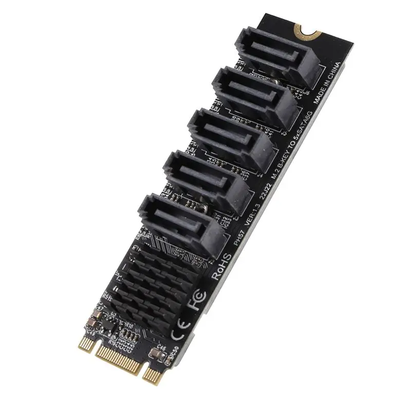 

Новинка! Карта расширения M.2 NGFF B-Key SATA с 5 портами, 6 Гбит/с, чипсет JM575