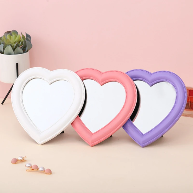 Heart Mirror Cosmetic Mirror Decorative Mirror Girl Heart Student Dormitory Mirror Home Decor Living Room Decoration Wall Decor