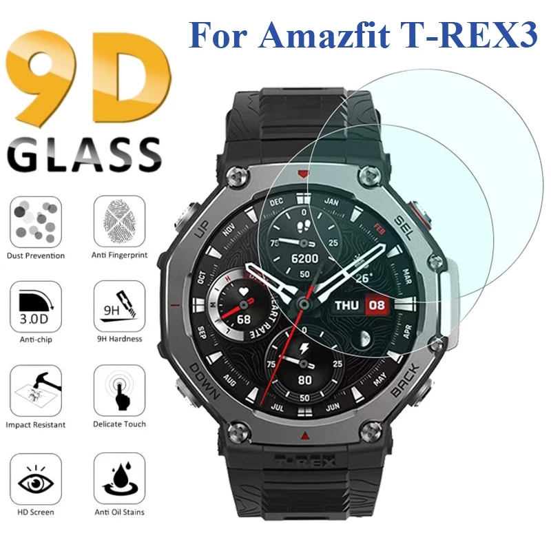 2-6PCS Screen Protector for Amazfit T REX 3 Accessories Anti-Scratch HD Tempered Glass For Huami Amazfit T-REX3 Protection Film