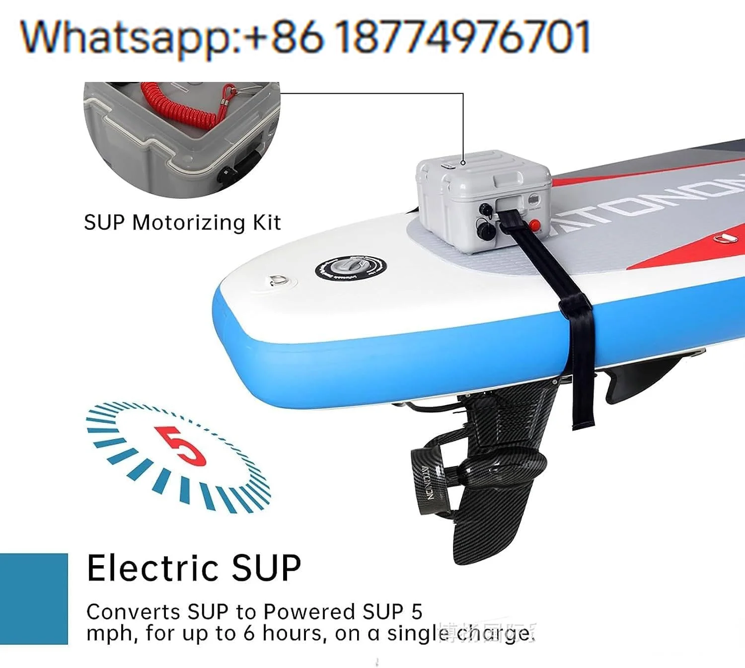 

Outdoors 24v Battery Electric Fin Carbon Fiber Paddle Board Push Motor Inflatable SUP Surf Ka Top Speed 7.5 Km/h Equipped