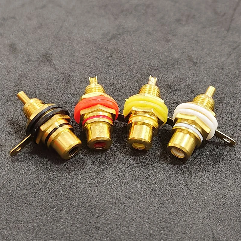 2/4/10PCS Gold-Plated RCA Female Panel Mount Jack Solder Type Chassis Mount Audio Socket for Amplifier