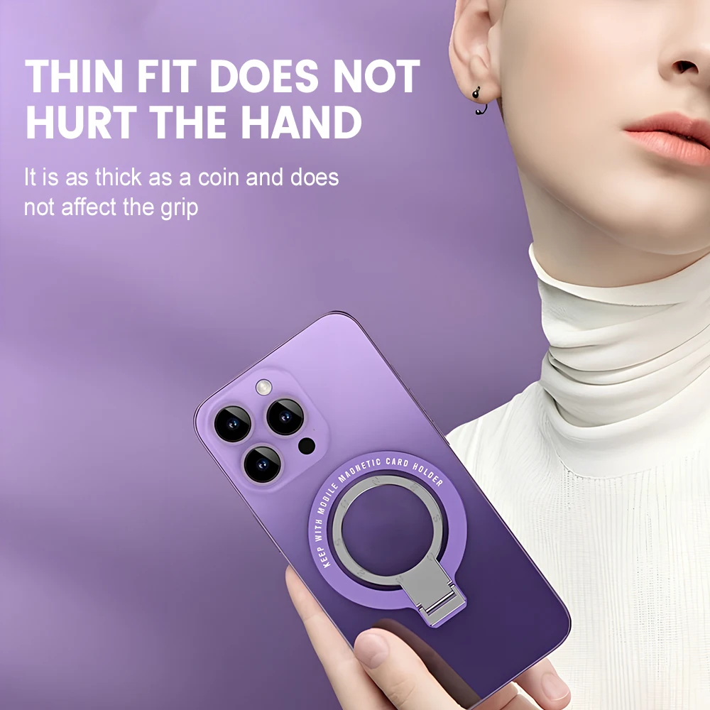 360 Magnetic Phone Holder Stand Magnet Finger Ring Socket For Magsafe Wireless Charging For iPhone 17 16 15 Cellphone Bracket ﻿ view 5
