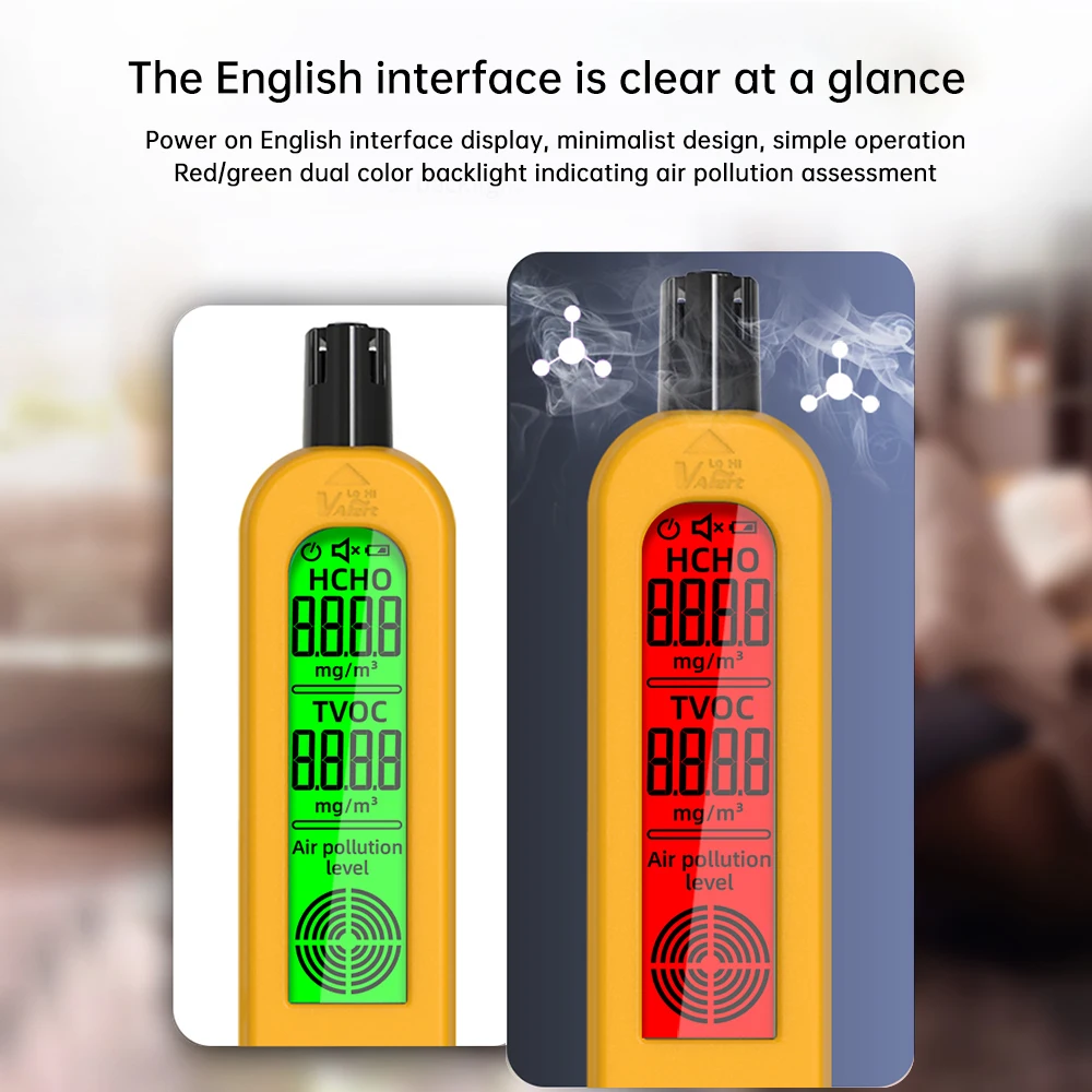 

Высокоточный портативный тестер качества воздуха, светодиодный цифровой дисплей, TVOC, инструмент для тестирования формальдегида для дома