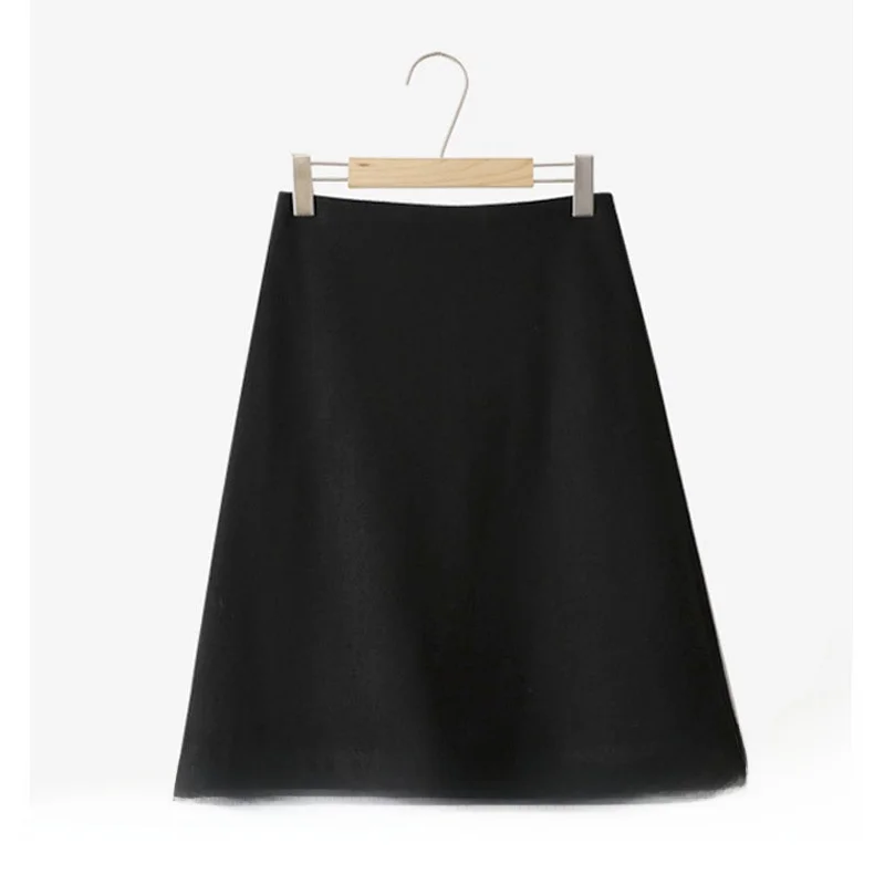 High Waist A-Line Woolen Puffy Skirt Mid-Length Universal Sle Base Layer Autumn Winter Women's Skirt Umbrella Skirt