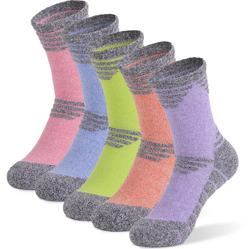 5 pairs/lot Towel-soled thickened Hiking Socks Sweat-wicking Deodorizing Breathable Running socks