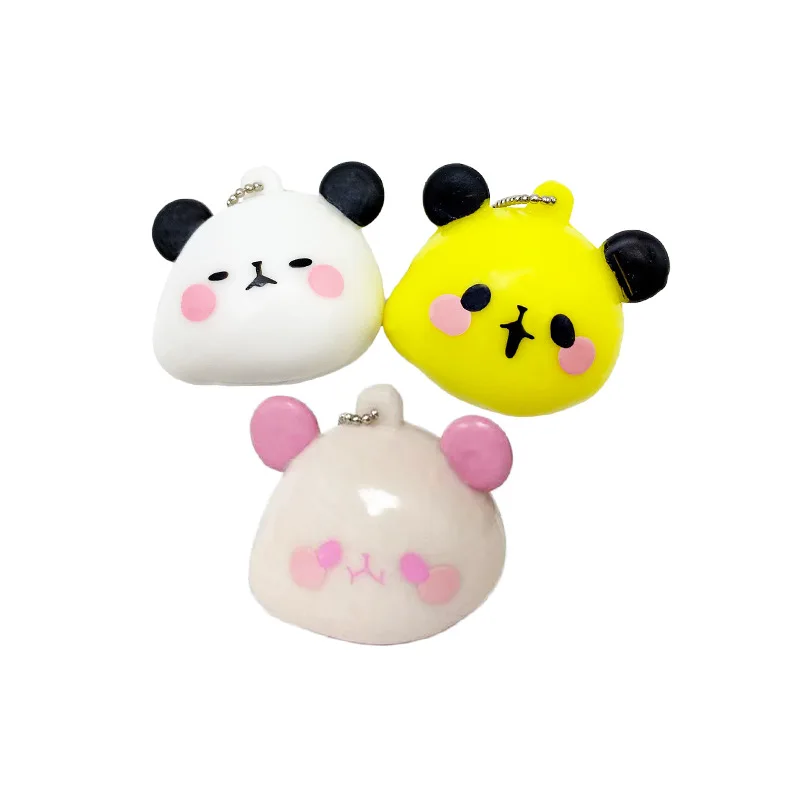 Creative Unique Soft Adhesive Kawaii Panda Decompression Squeeze Toy Keychain Collection Crafts Girl Gift Decoration Pendant - view 5