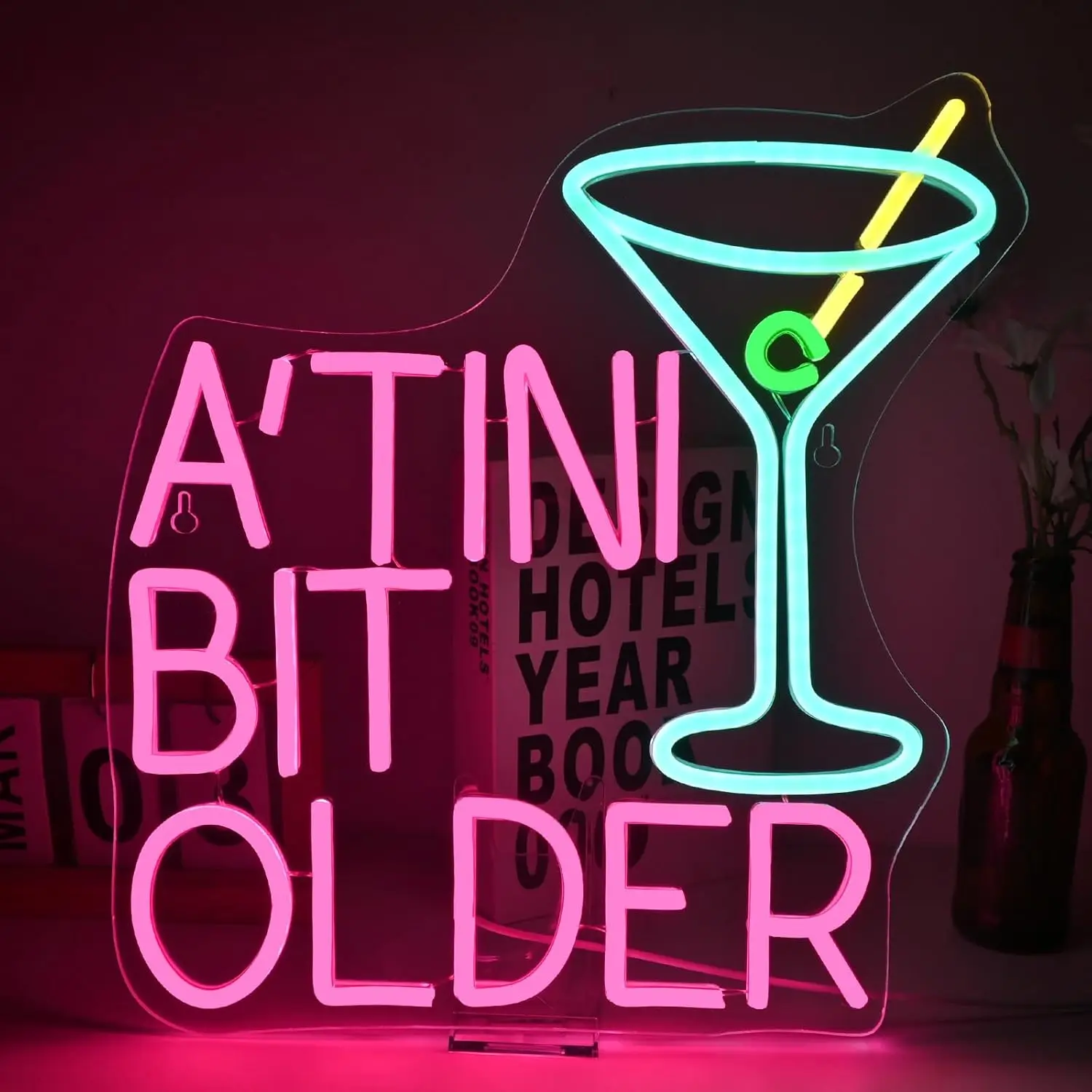 

A'TINI BIT OLDER Неоновая вывеска USB Коктейльный светодиодный светильник для Pub Store Martini Bar Bistro Украшение игровой комнаты personnalisé Подарок