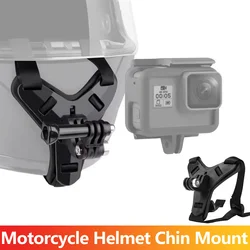 Motorcycle Helmet Chin Mount Strap Holder for GoPro 13 12 11 10 9 Insta360 SJCAM SJ4000 AKASO DJI OSMO Action Camera Accessories