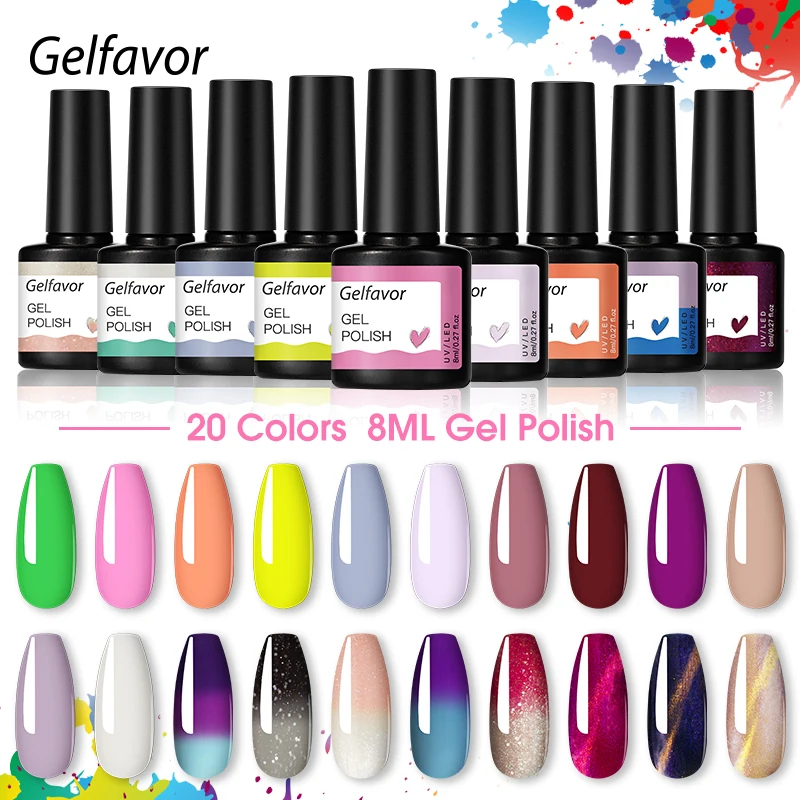 NAILWIND 8mL Nail Gel Polish Semi Permanent For Nail Art Soak Off Semipermanent Glitter lakier do paznokci UV LED Nail Art Manicure DIY