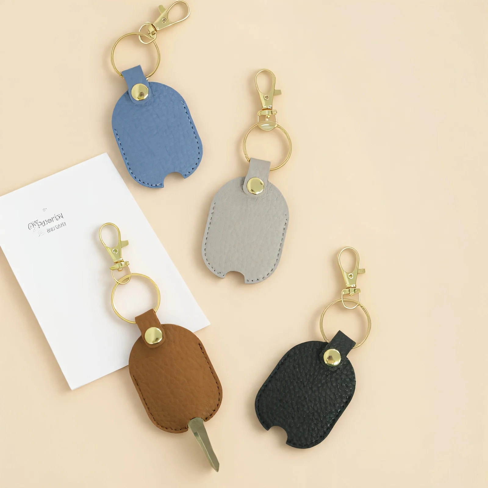 High-End Lychee-Patterned Faux Leather Car Key Protective Cover - Perfect for Car, Electric Vehicle, and Tricycle Keys, Suitable for Graduation Season, Easter, and Independence Day Holiday Celebration Gifts