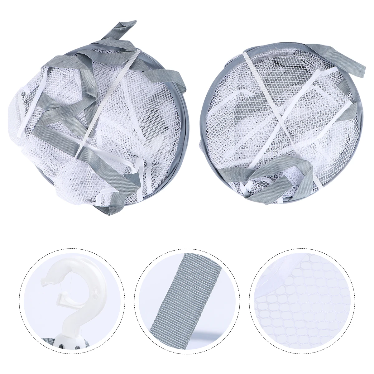 

3 Pcs Clothes Drying Rack Hangers Tuck Net Fold Iron Hanging Sweater Sock Basket Wardrobe Storage Home Dorm Space Saving