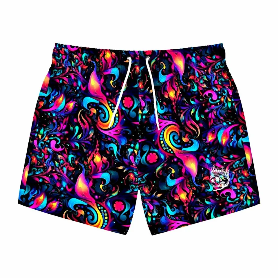 Men\'s Shorts Summer Shorts Casual Shorts Pocket Drawstring funny colorful block Breathable Short Fashion Streetwear beach pants