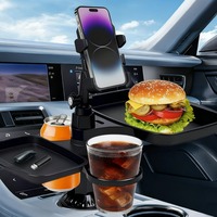 3 in 1 Car Cup Holder Tray Expander Detachable Food Table Tray with Solid Base-Road Trip Essentials Auto Accessories Gadgets