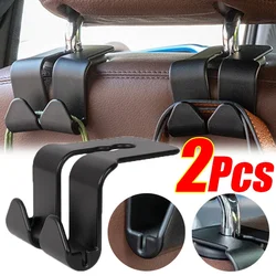 1/2Pcs Double Head Hooks Car Seat Back Headrest Hanger Car Bag Pouch Clothes Hanging Hook Fastener Clip Car Interior Accessories