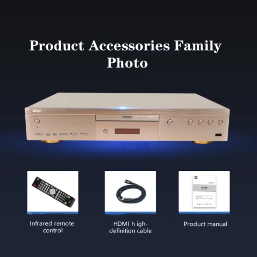 GIEC G5700 Gold Dolby Vision 4K UHD Blu-ray DVD Player HD مشغل القرص الصلب للمنزل مع مقصورة القرص الصلب DTS فك