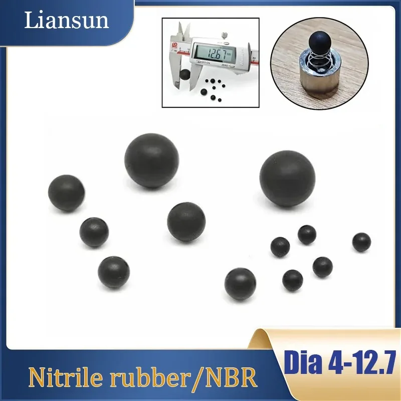 

Black NBR Rubber Balls Dia 4/4.5/4.76/5/5.3/6.35/6.7/7/8/9/10/10.7-12.7mm Round Solid Wear-resistant Check Valve Rubber Ball