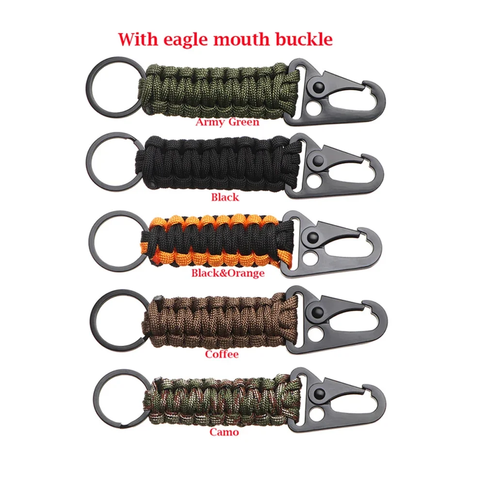 Camping Keychain Ring Outdoor Carabiner Military Paracord Cord Rope Hiking Survival Kit Emergency Knot Bottle Opener Tools view 5