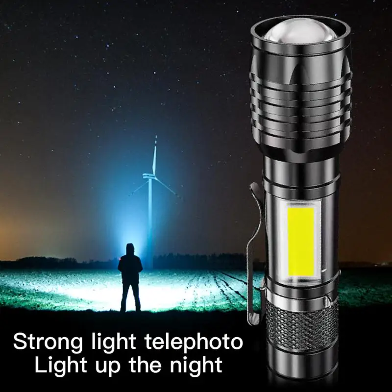 Portable Powerful LED Lamp Flashlight Linterna Tactical Zoom Chargeable Battery Outdoor Camping Tactics Flash Light