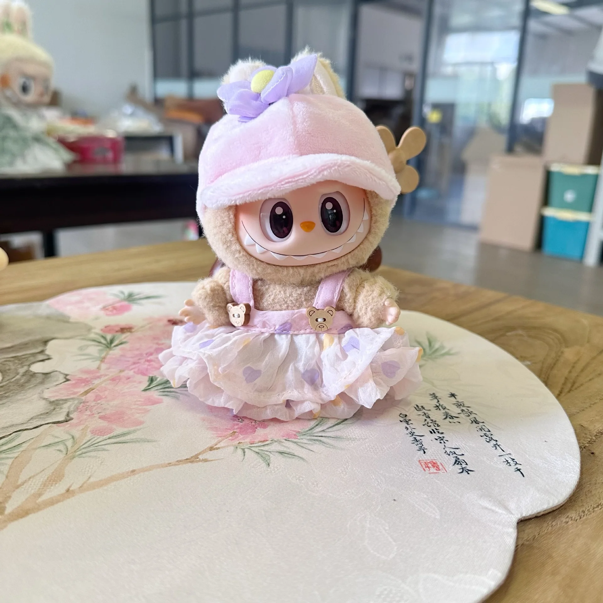 17cm Labubu I II Cute Plush Doll'S Clothes Idol Dolls Sitting Party Baseball Cap Flower Skirt Accessories For Korea Kpop Exo