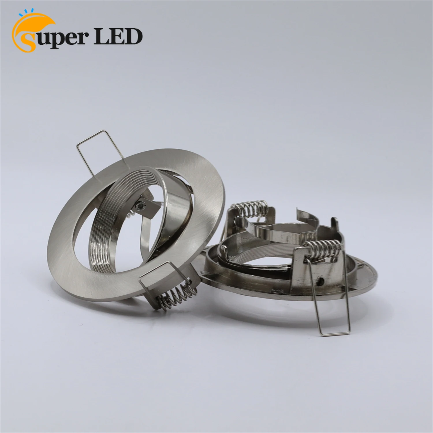 Round Nickel Recessed Ceiling Downlight Holder 78mm Metal nonadjustable Housing Frame for GU10 MR16 E27 Bulb