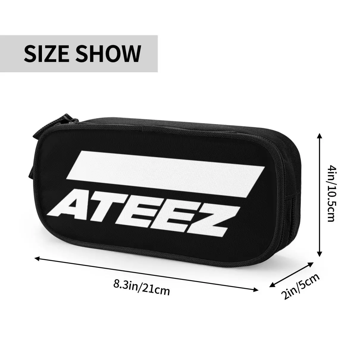 Imagem -06 - Ateez-estojo para Lápis Kawaii para Meninas e Meninos Adorável Bolsa de Caneta Kpop Grande Armazenamento para Estudantes Presentes da Escola