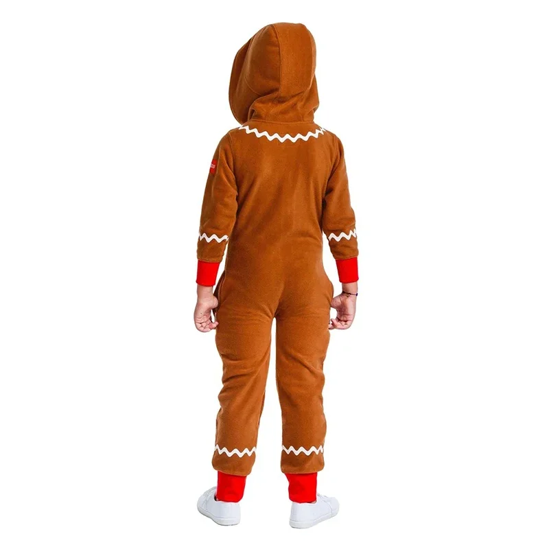 2024 Neuankömmling Unisex Mädchen Jungen Erwachsenen Lebkuchen Overall Kinder niedlichen Keks Stram pler Weihnachten