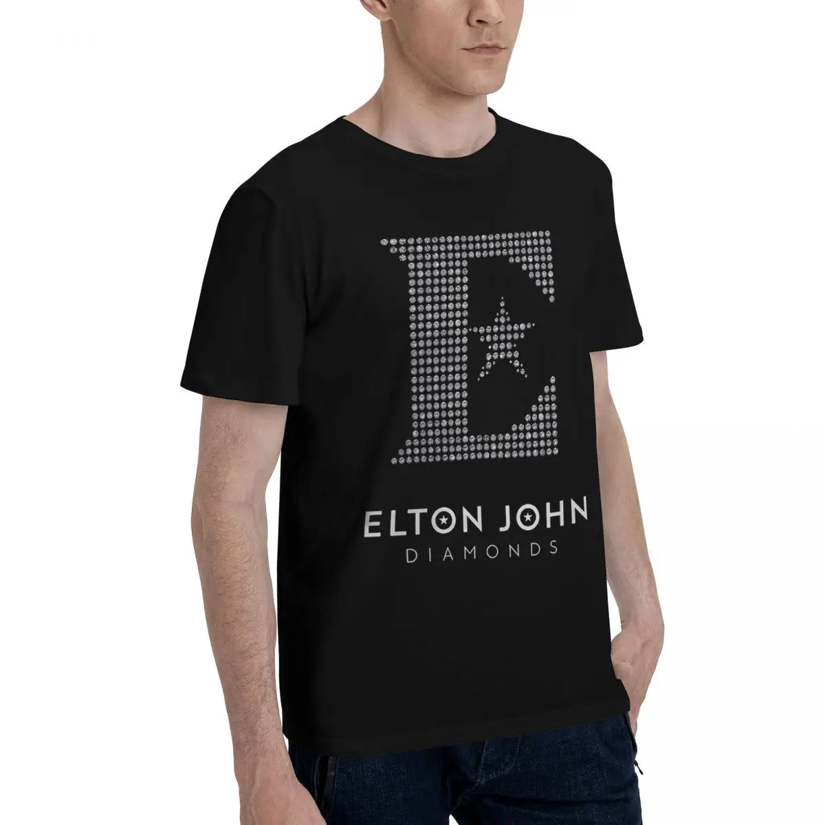 Elton John Diamonds 100% Cotton Casual Breathable Confortable Top Football Shirts 2025 Men T-Shirt