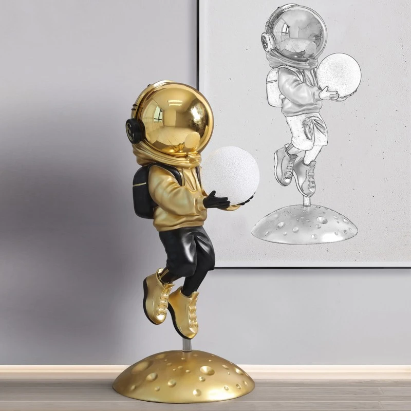 Creative Resin Astronaut Floor Lamps LED Luxury Living Room Statues Decoration Lighting Modern Art High-grade Indoor Home Decor