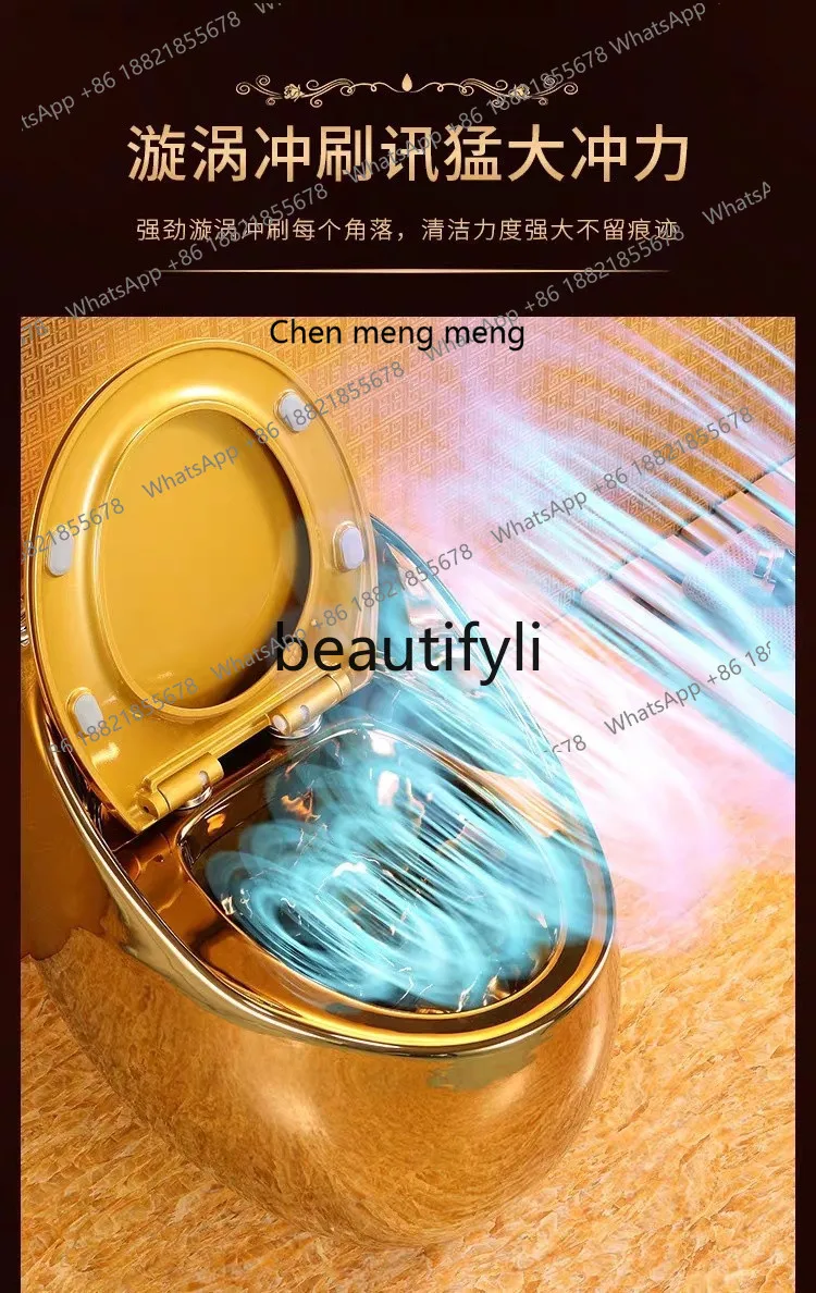 Z189 مرحاض صغير على شكل بيضة، مرحاض ذهبي طاغية محلي، مرحاض سيفون ذهبي ملون. #5