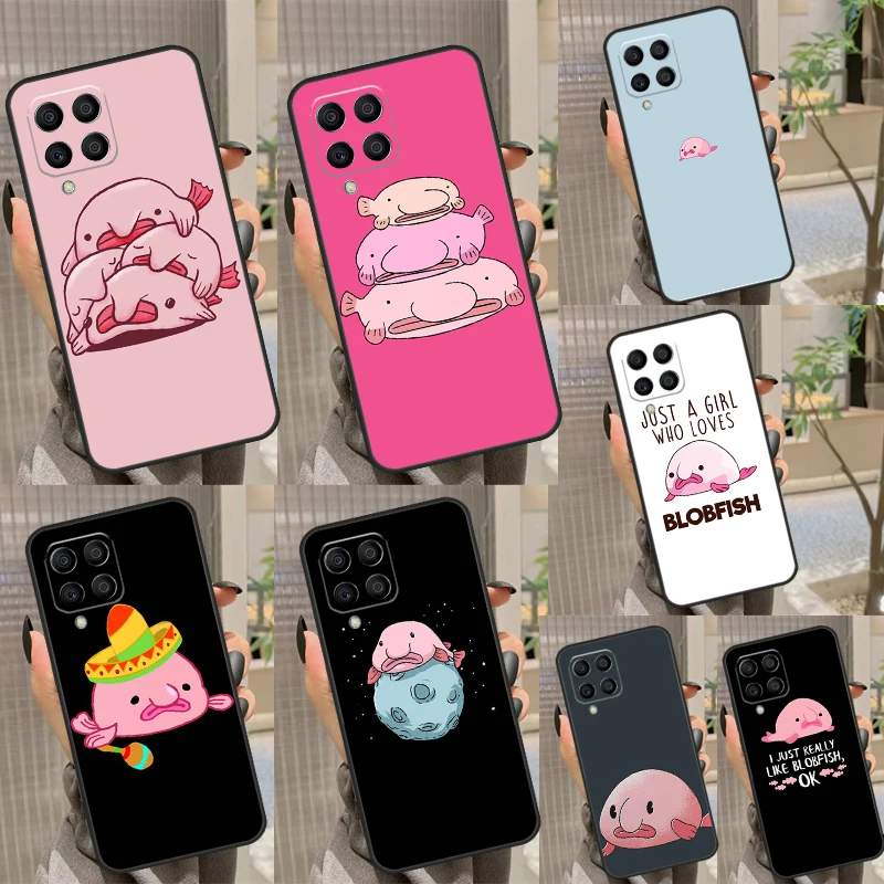 Cartoon Blobfish Case For Samsung Galaxy M33 M53 M13 M52 M32 M12 M51 M31 M11 M20 M31s M30s M14 M34 M54 Coque