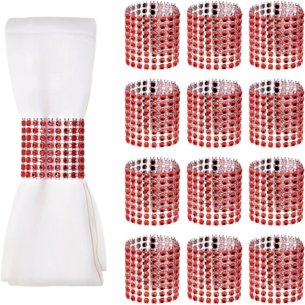 

Napkin Rings Bulk Penta Angel 50pcs Adjustable Self Adhesive Tapes Rhinestone Napkin Holders for Rolling Tableware Wedding Chris
