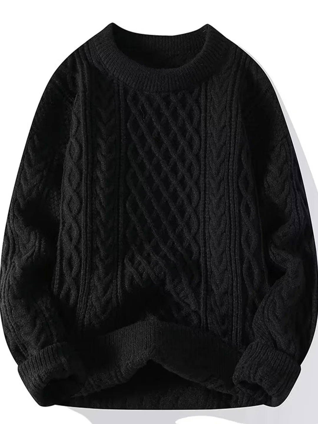 

Корейский трикотаж с ленивым узором, мужской круглый свитер с витым цветком, осень-зима, теплый свободный крой Faion Base irt