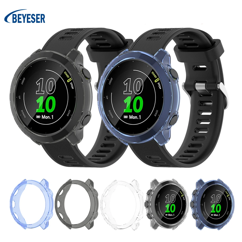 BEYESER Suitable for Garmin Forerunner 55/158 Soft TPU Protective Case Frame Shell Shockproof Protective Cover Full Coverage New