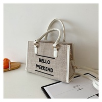 ote Bag For Women Or Men, Large Capacity Summer Beach Bag, Simple Letter Printed Handbags, Shopping Bag