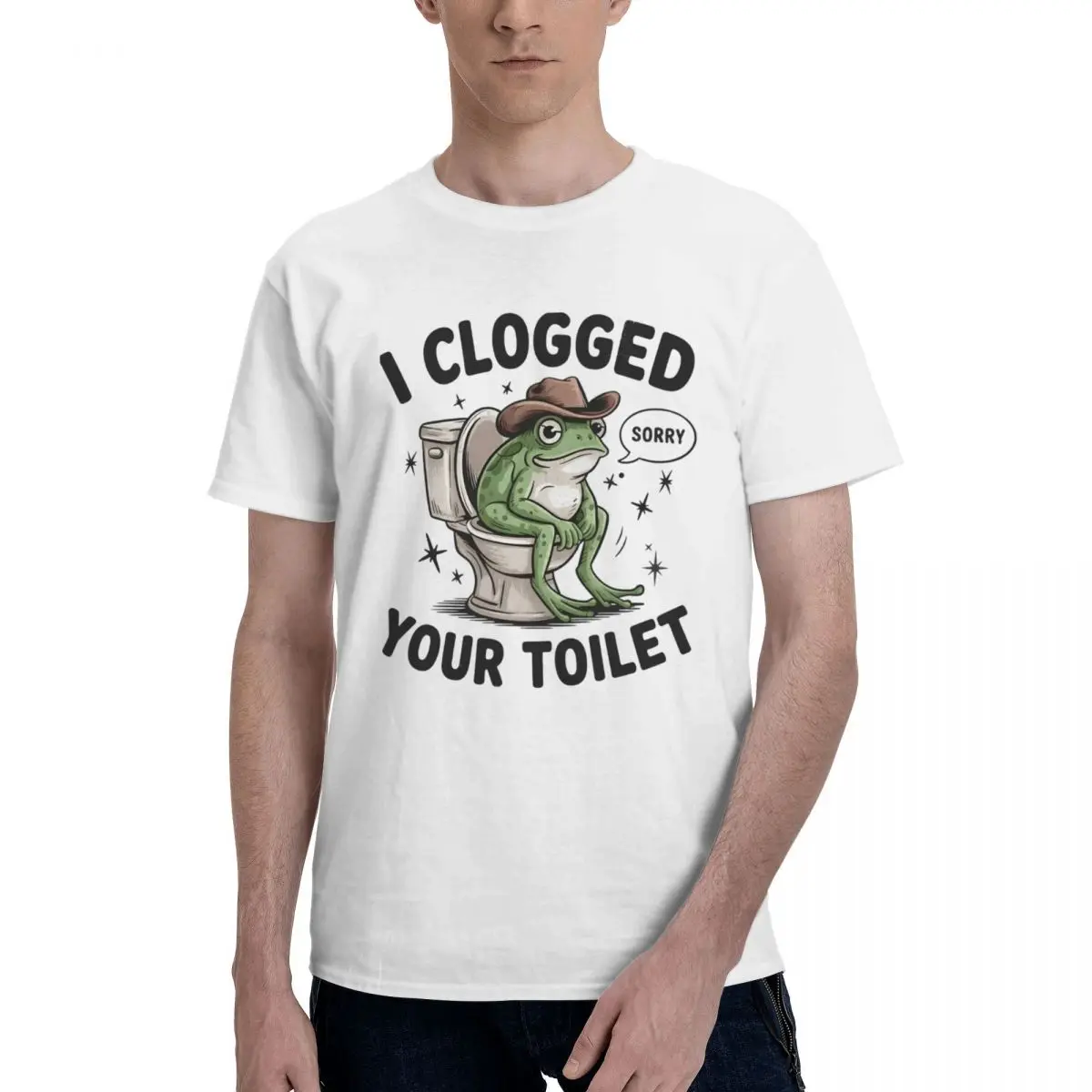 Men I Clogged Your Toilet Funny Funny T Shirt Streetwear O-neck Cotton Anime Shirt