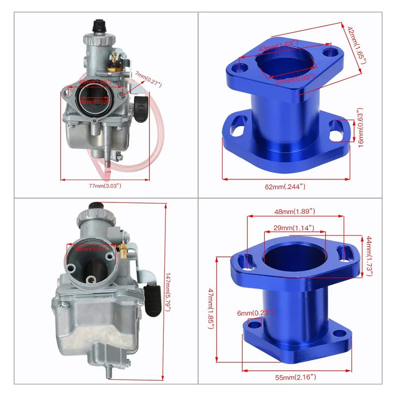 

VM22 Carburetor Intake Pipe Air Filter Kit Automotive Supplies Replacement Parts Accessories Fit For GX200 CT200U KT196