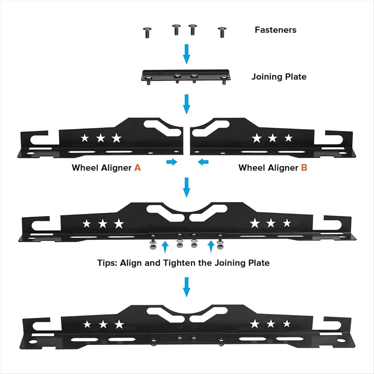 Wheel Alignment Tool with 2 Measuring Tapes, Automotive Toe Alignment for Home Use, Camber Alignment Plates