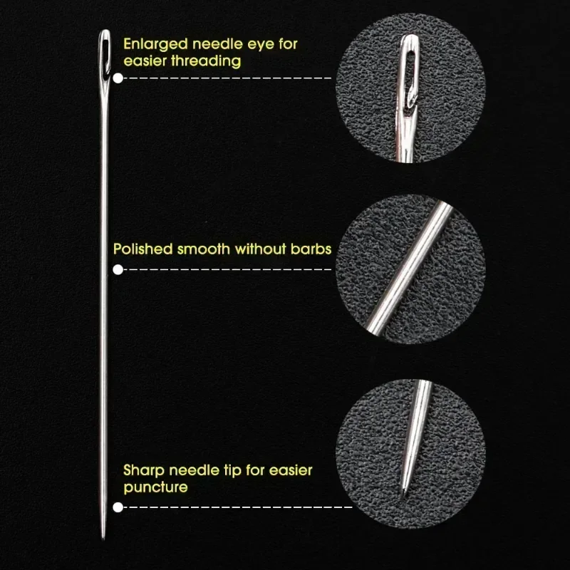 Agujas de coser ciegas con agujero lateral, agujas de enhebrado automático de acero inoxidable para ancianos, aguja para enhebrar cuentas DIY para