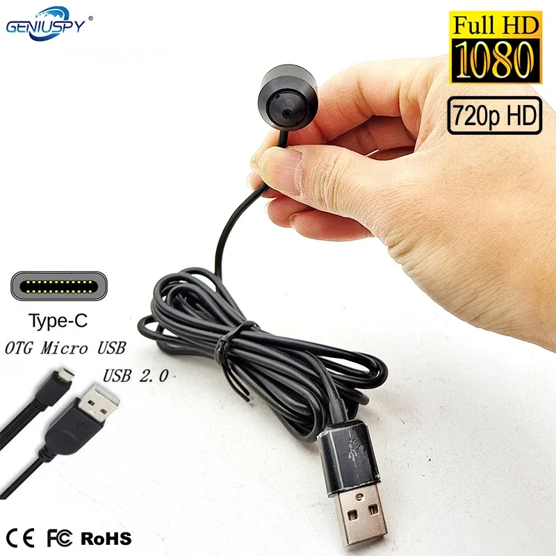 720P 1080P Mini Usb Camera 2.0MP 1920*1080P 720P HD Mini Usb Snake Camera Pin Hole  Support Linux Mac Win For Police ATM Machine