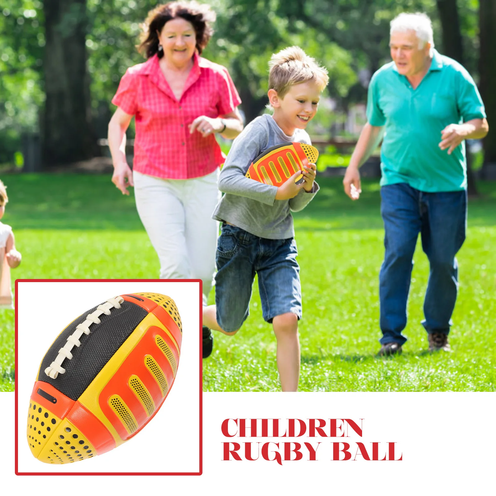

1pc Kids Rugby Ball Portable Outdoor Training Ball For Children School Stadium Use Elastic Pu Football Plaything Athletic