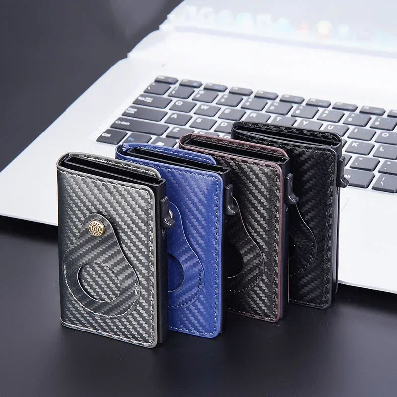 Nowe etui na karty z włókna węglowego portfele męskie Rfid czarny skórzany minimalistyczny portfel damski prezent dla mężczyzn spersonalizowany Carteira Masculina