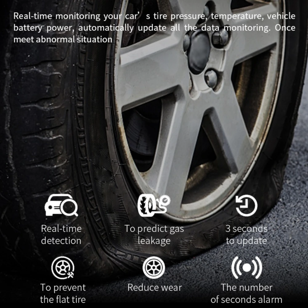 

Tire Pressure Monitoring System TPMS Real-time Pressure Safety Alarm for TOYOTA RAV4 Corolla REIZ Camry Highlander PRADO E'Z