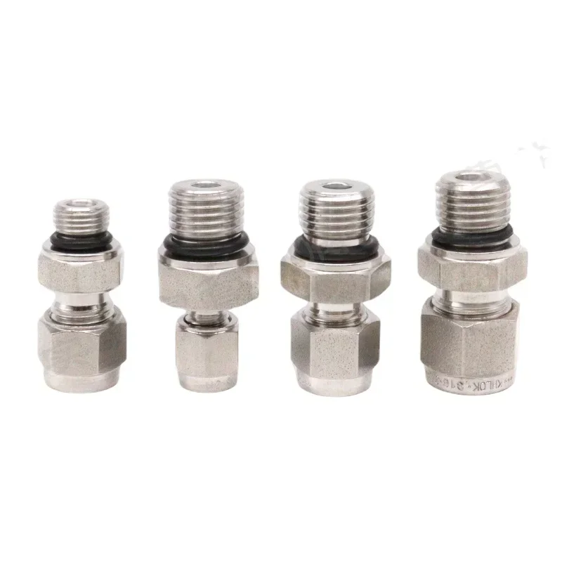 

G 1/8" 1/4" 3/8" 1/2" 3/4" 1" BSPP Male To 3 6 8 10 12mm and 1/8-1" Inch Tube Compression Union SUS316L Stainless Pipe Fitting