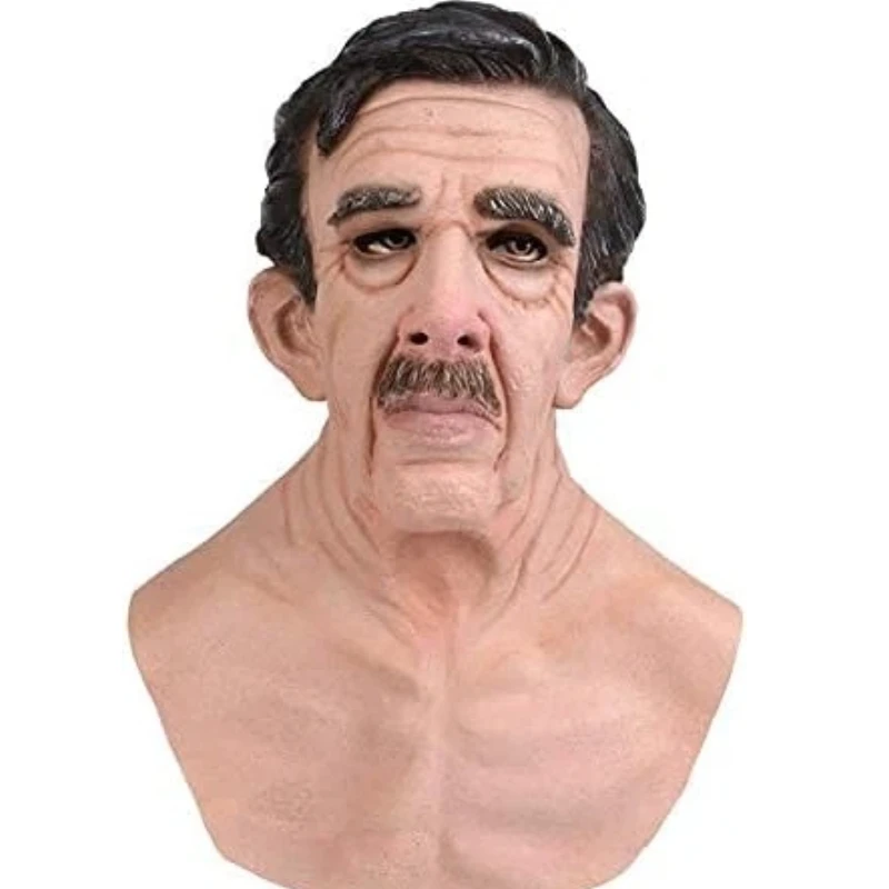 Máscara realista de anciano calvo, máscara blanca Breaking Bad Walter, máscara de látex de Heisenberg, accesorios para fiesta de disfraces de Halloween para adultos