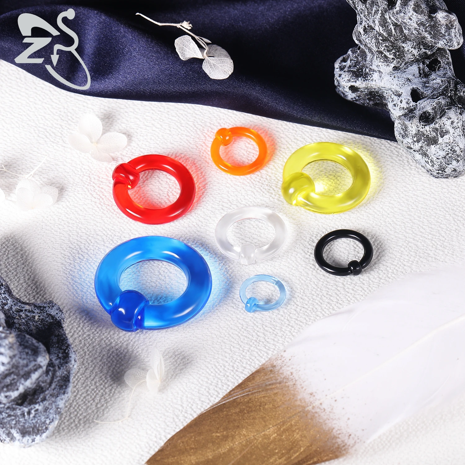 ZS 1 sztuka kolorowy akryl kolczyk w nosie mężczyźni 2-8MM duży rozstaw przegrody kolczyki w niewoli pierścienie kulki miazga piercing biżuteria — zdjęcie 7