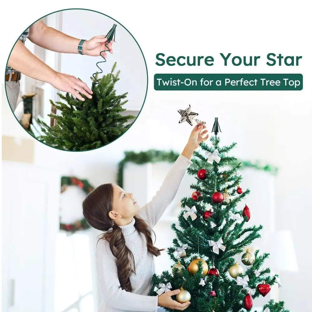 

Universal Design Christmas Tree Topper Stand Lightweight Green Tree Top Holder Rotating Design Durable Construction