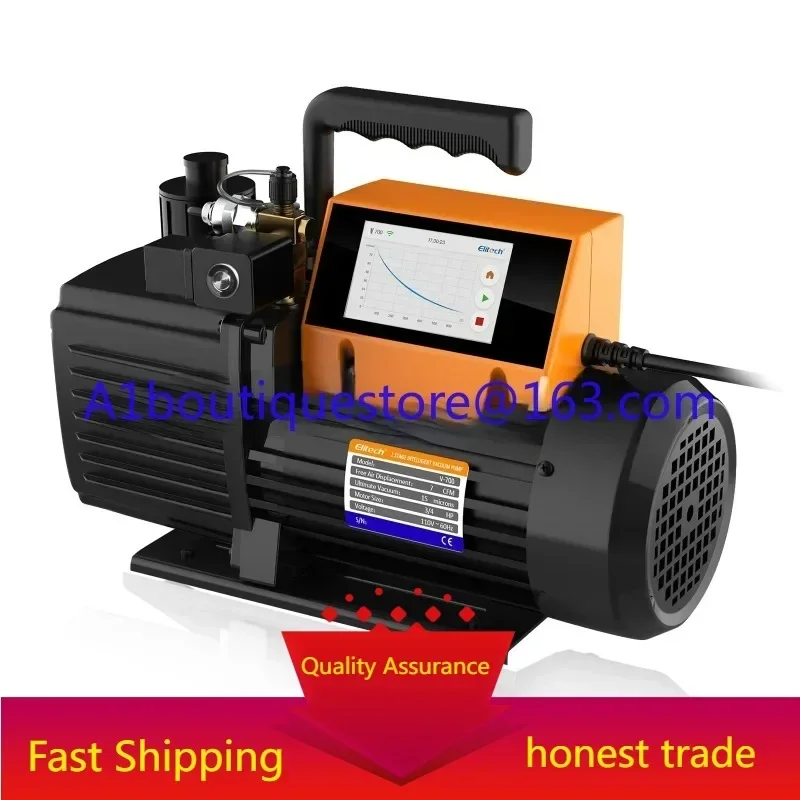 Vacuum Pump V7/9/12 CFM 2 Stage Intelligent Rotary Vane Vacuum Pump HVAC Touch Screen, Data Logging, Storage Via App