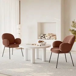 Nordic cordeiro velo luz luxo cadeira de jantar designer minimalista moderno maquiagem poltrona francês leite loja chá jantar poltrona