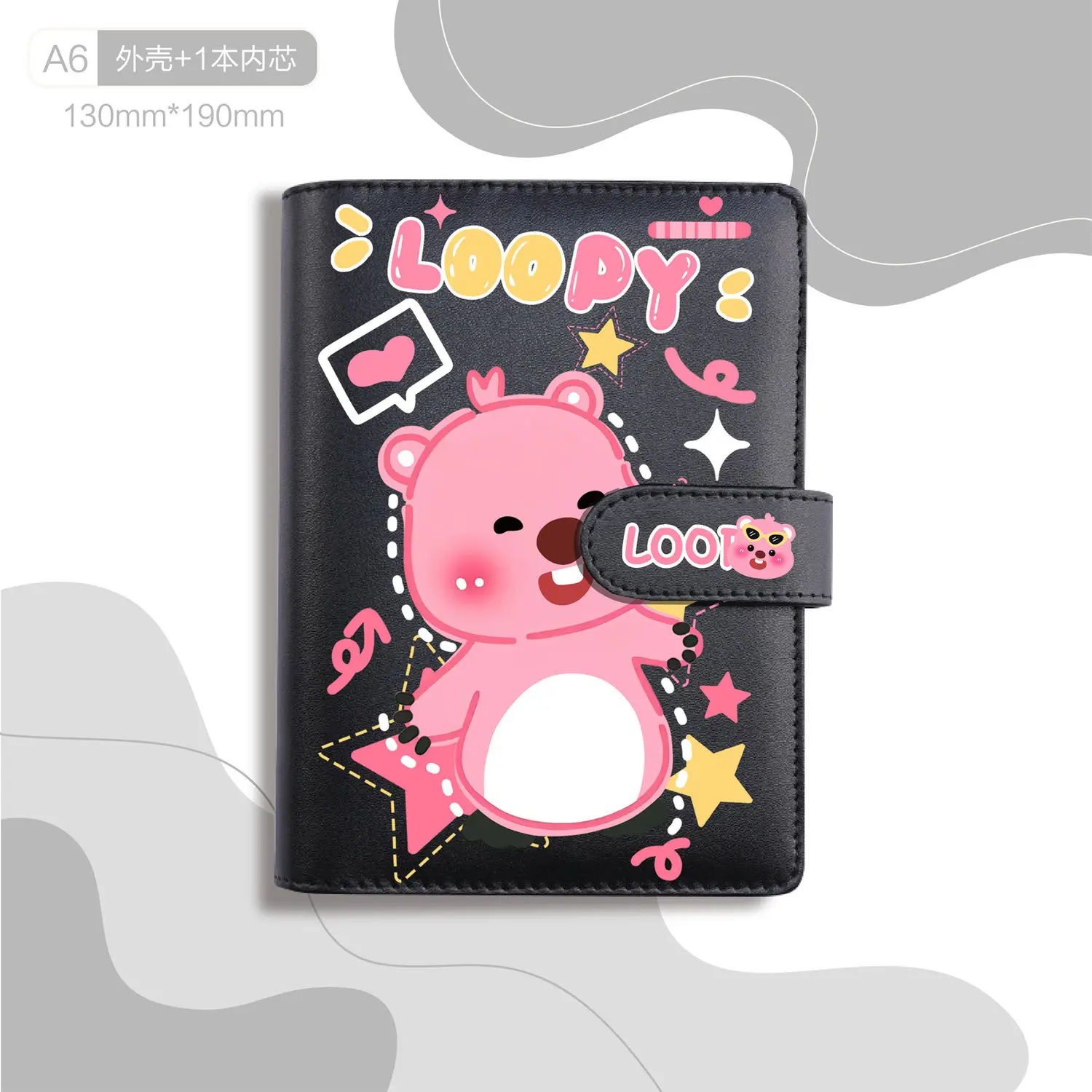 New famous brand Disney Lilo and Beaver peripheral loopy hand ledger notebook binder portable diary birthday gift student Ruby